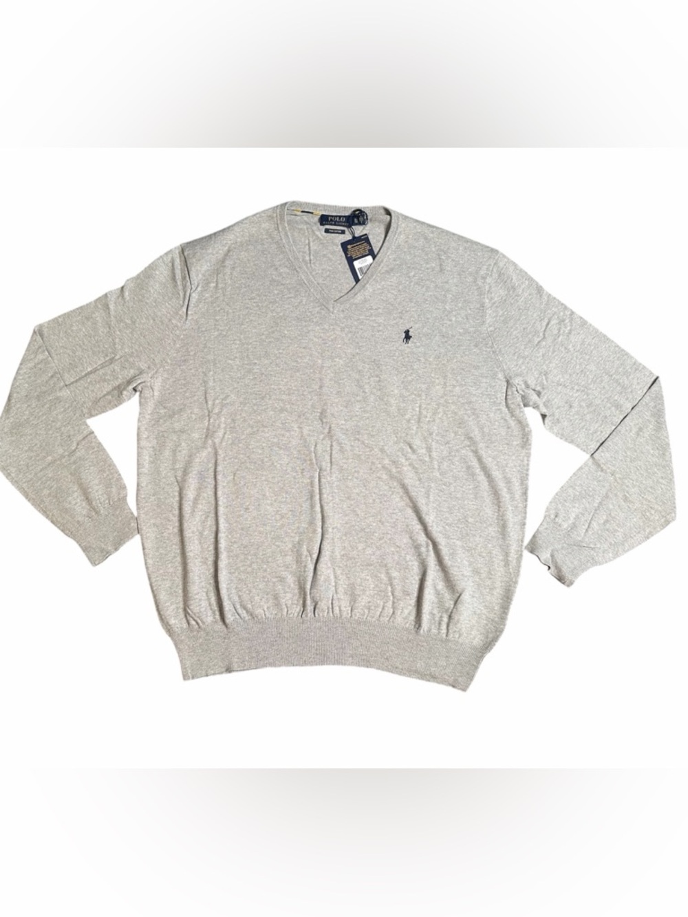Polo by Ralph Lauren Heather Gray V-Neck Sweater